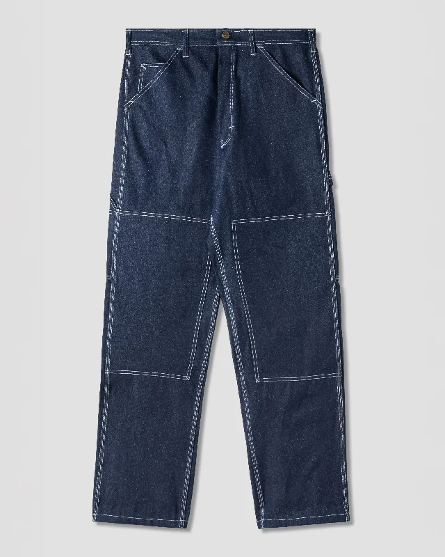 Women's Ankle Pants-Double Knee Painter Pant (Indigo Denim)