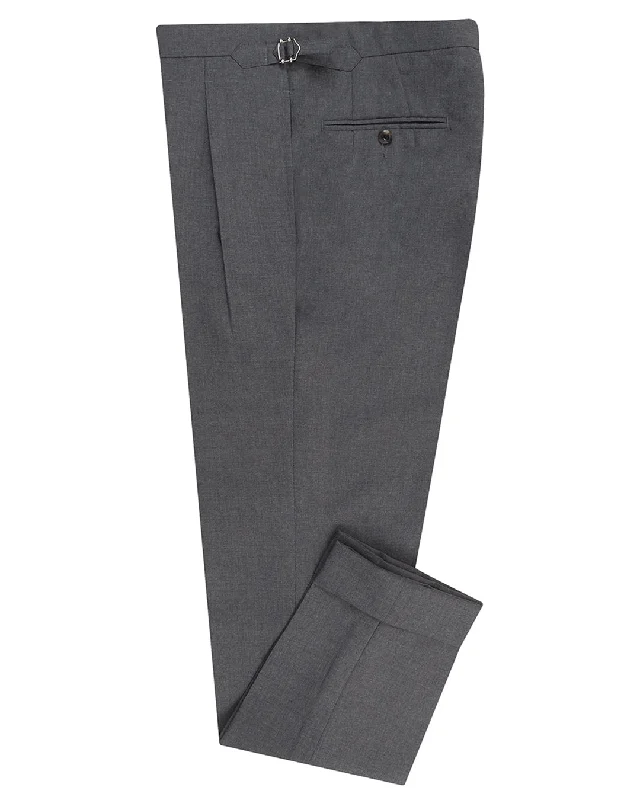 Women's Running Pants-Dugdale New Fine Worsted Tropical Wool - Grey High Waisted Pant