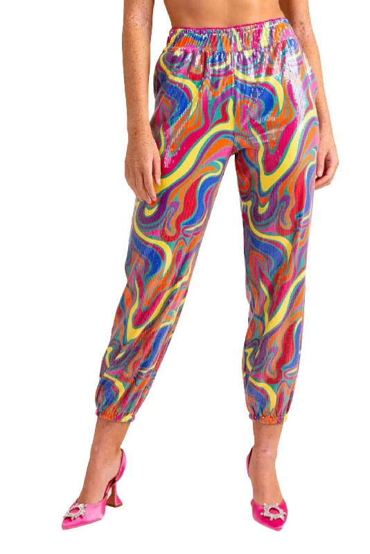 Women's Drawcord Pants-Elton Wonderland Pant In Hot Pink