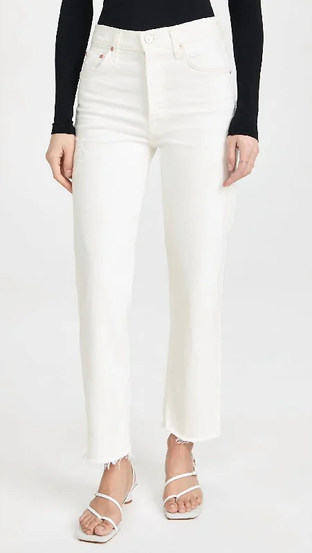 Women's Sailor Pants-Florence Wide Straight Jeans In Chantilly