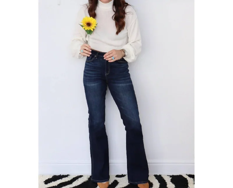 Women's Modern Pants-Give Me Some Flare Jean In Denim