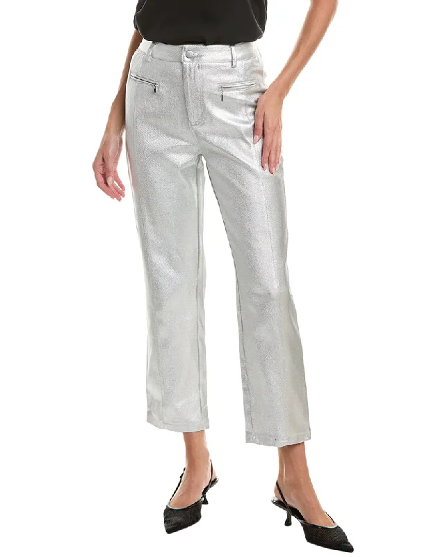 Women's Earth Tone Pants-Gracia Metallic Twill Pant