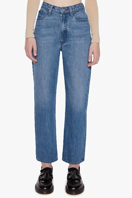 Women's Cigarette Pants-High Waisted Double Stack Ankle Jean In Delicious Memories