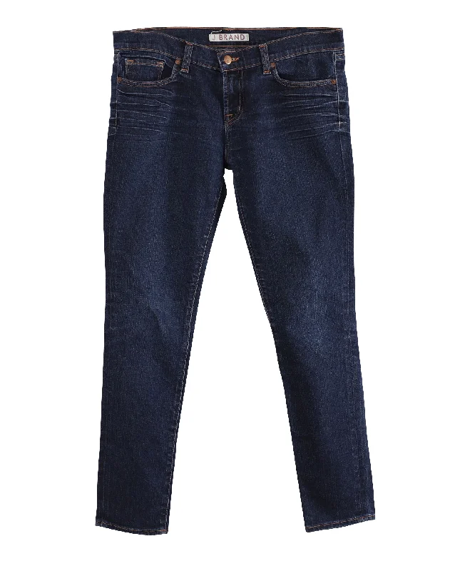 Women's Gradient Pants-J Brand Mid Rise Skinny Cut Jeans in Blue Cotton Denim