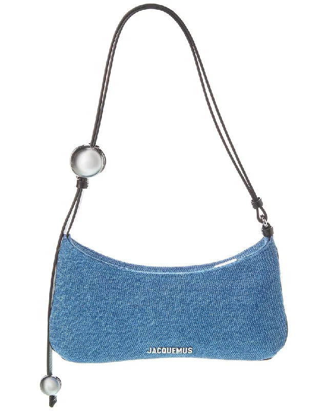 Women's Skirted Pants-Jacquemus Le Bisou Perle Denim & Leather Hobo Bag