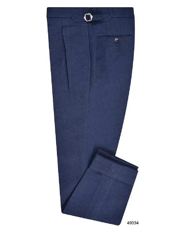 Women's Lounge Pants-Linen Cotton Canvas: Navy