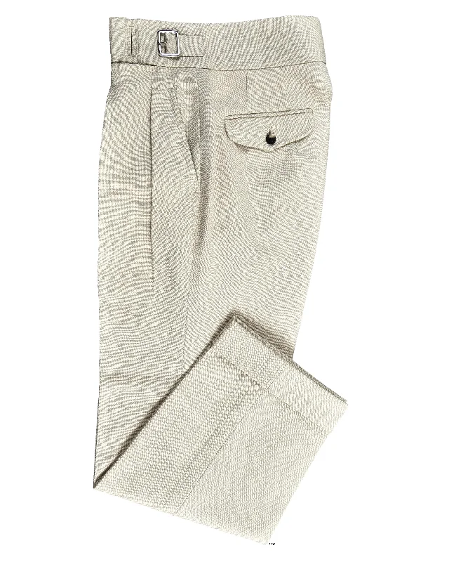 Women's Multi Stripe Pants-Gurkha Pant in Linen Cotton Canvas:Tan