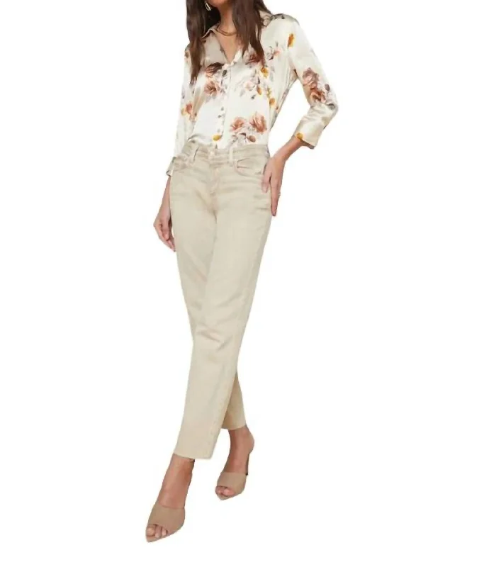 Women's Double-Waist Pants-Milana Jean In Sand Dune