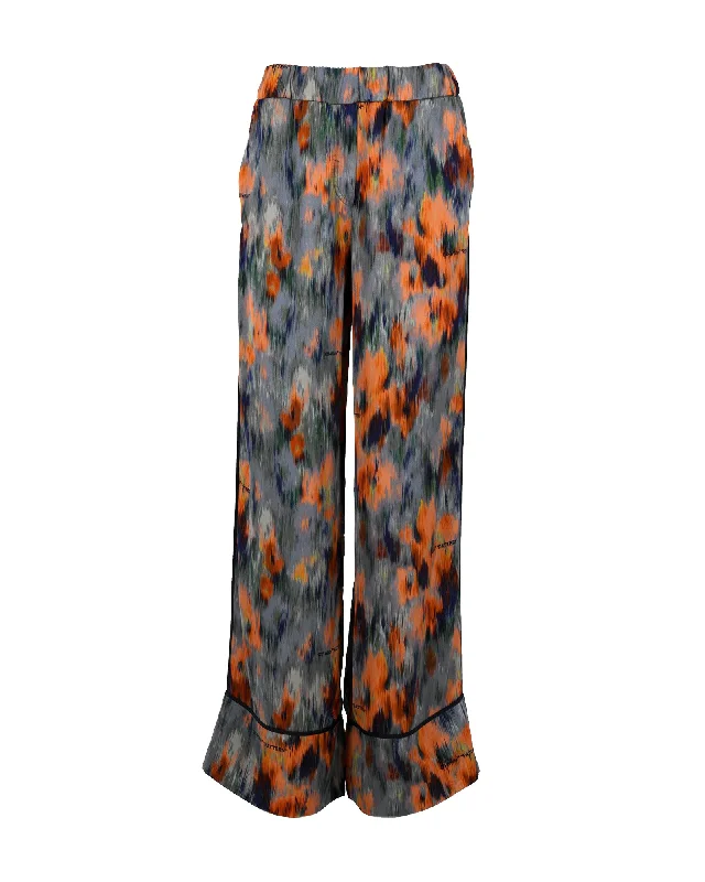 Women's Night Out Pants-Off-White Chine Pants in Multicolor Viscose