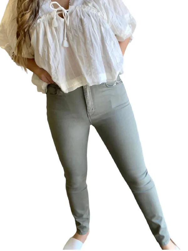 Women's Beaded Pants-Olivia Jeans In Mist