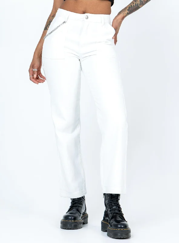 Women's UV Protection Pants-Julia Carpenter Denim Jeans White