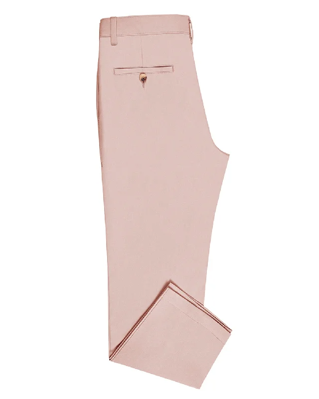 Women's Elastic Waist Pants-Genoa Chino Pant Pastel Pink