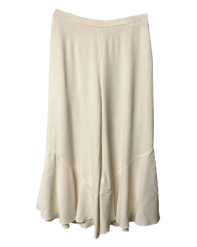 Women's Hem Detail Pants-Peter Pilotto Cropped Pants in White Acetate