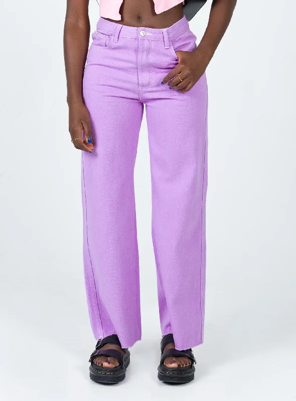 Women's Gaucho Pants-Rodrigo Denim Jeans Purple