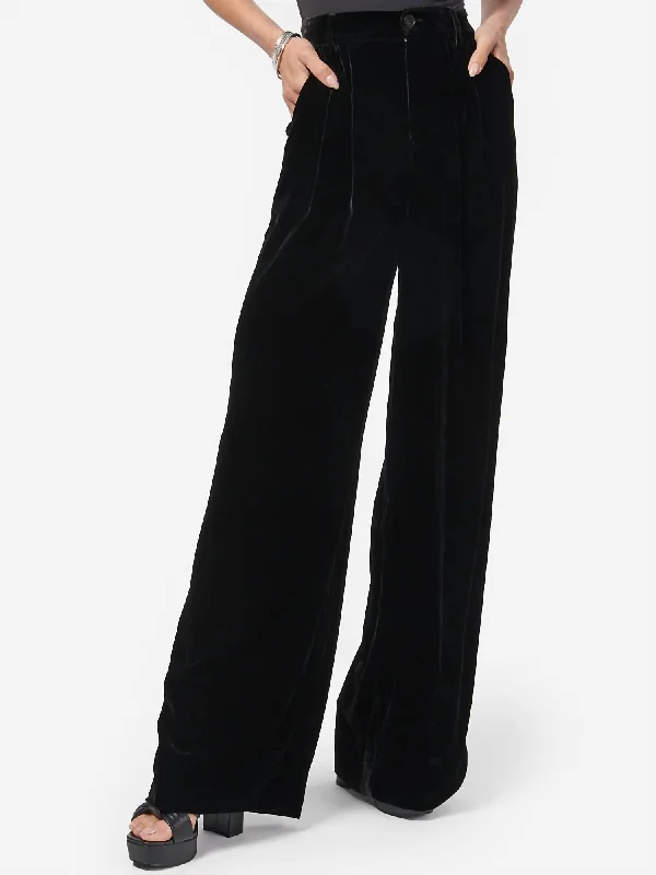 Women's UV Protection Pants-Rylie Velvet Pant In Black