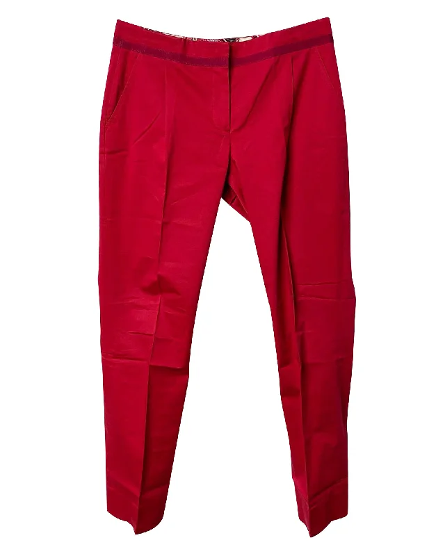 Women's Fashion Pants-Salvatore Ferragamo Trousers in Red Cotton