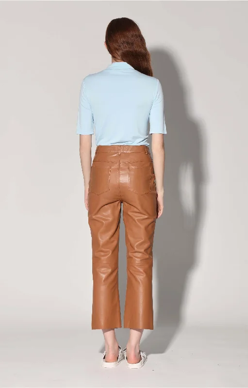 Women's Leggings Pants-Selma Pant, Camel - Leather