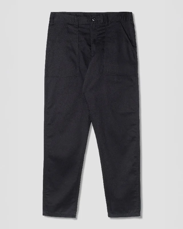 Women's Cotton Pants-Slim Fatigue (Black Twill)