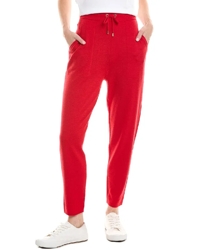 Women's Sash-Waist Pants-St. John Wool-Blend Pant