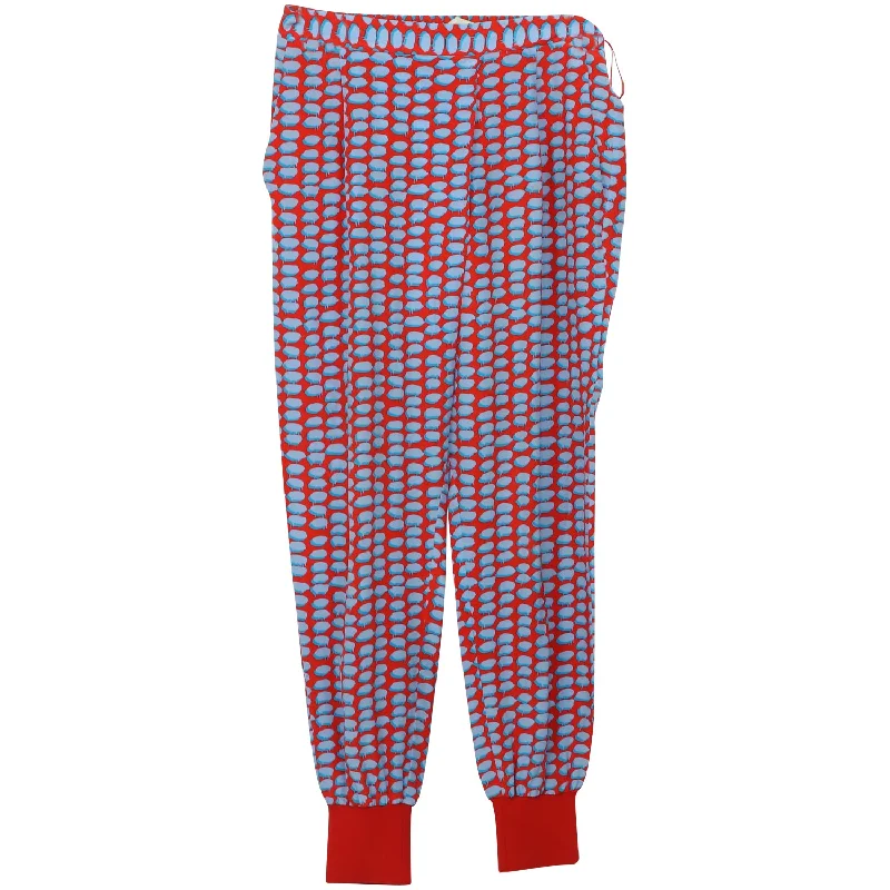 Women's Straight-Leg Pants-Stella McCartney Printed Pants in Red Cotton