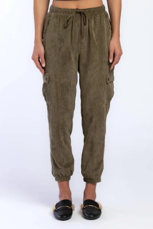 Women's Subtle Color Pants-Sylvia Jogger In Olive