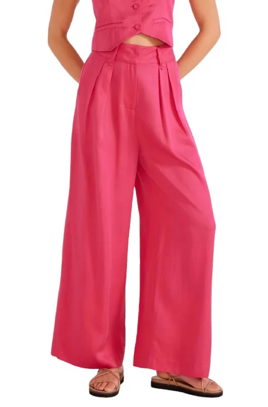 Women's Elegant Pants-Women's Fabella Wide Leg Pant In Orchid