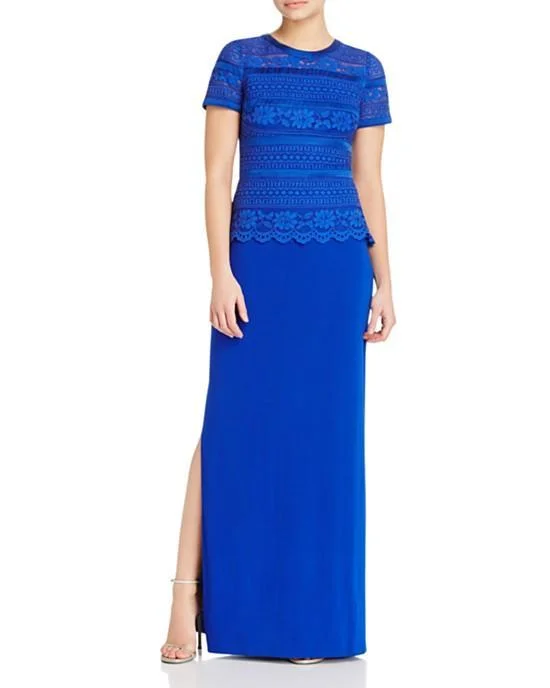 Women's Pleated Evening Gowns-Aidan Mattox - Lace Long Dress 54471000