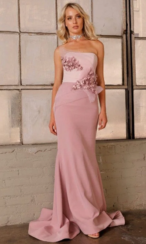 Women's Magenta Evening Gowns-Terani Couture 2011E2095 - Strapless Mermaid Prom Dress